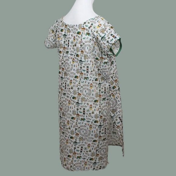 White Printed Cotton Kurta for Everyday Wear | Muvvas Boutique - Picture 9 of 9